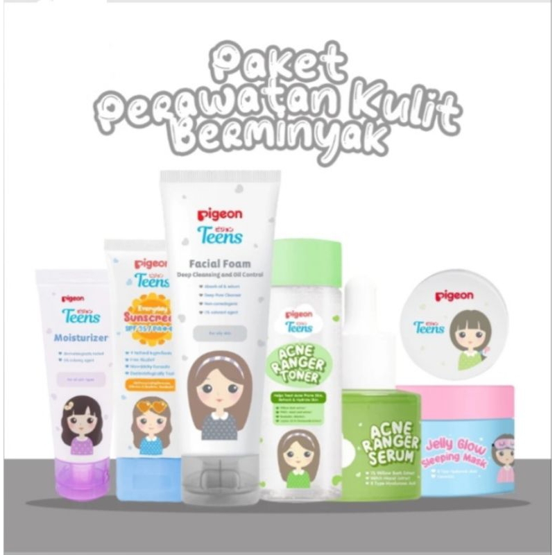 pigeon teens 1 paket lengkap skincare kulit remaja berminyak