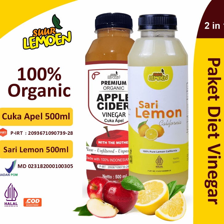 

YRYK8524 PROMO SALE Paket Diet Sehat Bundling Cuka Apel Sari Lemon Murni By Suur Lemoen ID