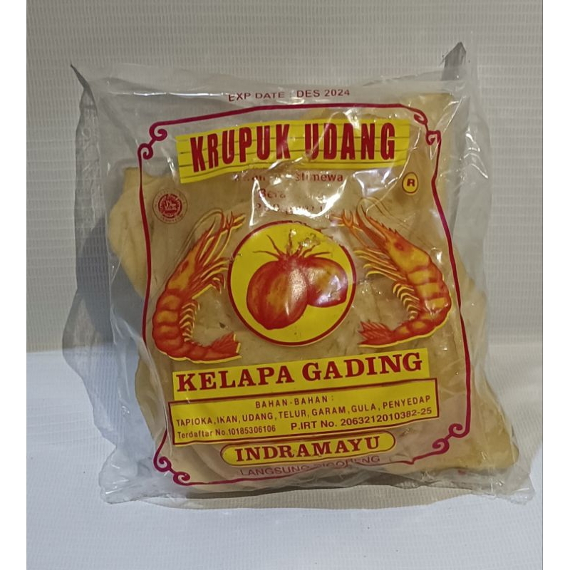 

Kerupuk udang indramayu kelapa gading kemasan 250 gr