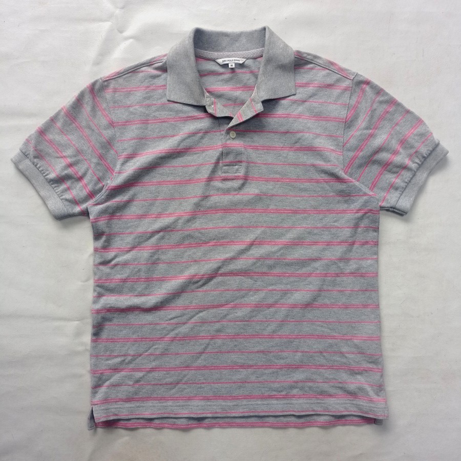 kaos polo uniqlo japan dry polo shirt stripes casual