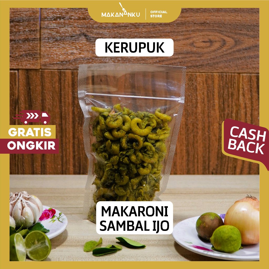 

Kerupuk Murah Makaroni Pedas Sambal Ijo isi 250gram Makanan Cemilan Enak Renyah Gurih Kering