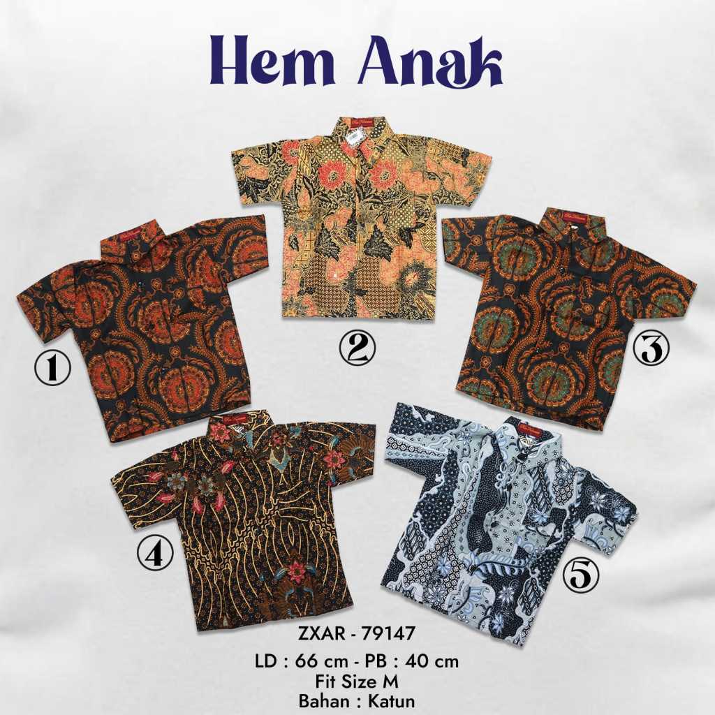 Kemeja Batik Anak Cowok - batik anak - baju batik anak laki laki hem batik anak pendek | Ria Kencana