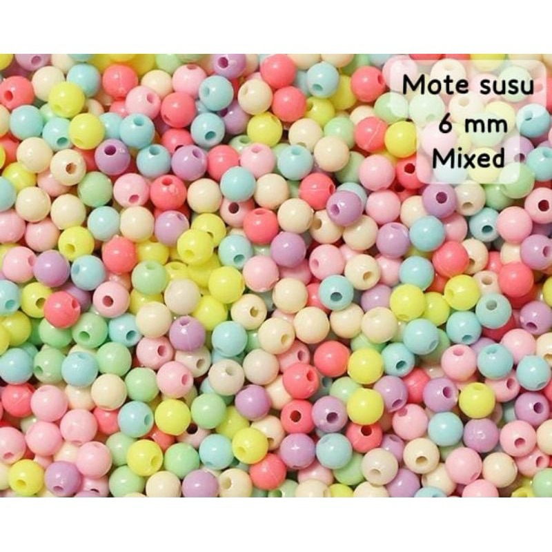 Mote susu/ Manik Manik Bulat Susu Pastel Mote Mote Meronce  (25gr)