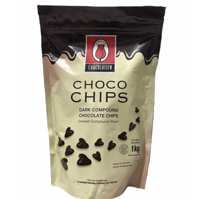 

LTZJ1348 COD Tulip Dark Compound Choco Chips Choco Dark 1kg