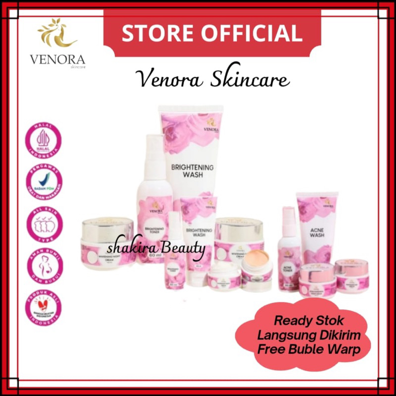 ❤️ VENORA SKINCARE ❤️ VENORA BEAUTY SKINCARE PAKET PENCERAH dan MENGLOWINGKAN WAJAH