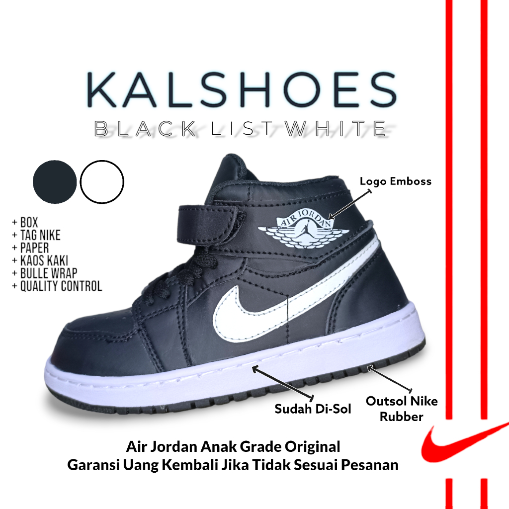 Sepatu Sneakers Anak Laki Laki Dan Perempuan Cowok Cewek Jordan BLW Grade Original Premium Quality B