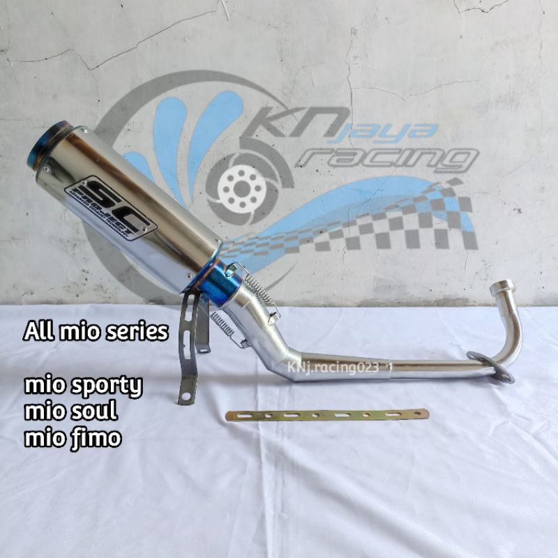 Knalpot racing SC PROJECT untuk motor MIO ALL SERIES. mio sporty/mio soul/mio m3/mio fino/x-ride