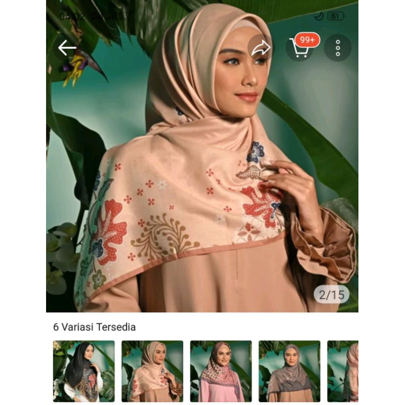 Mandjha Spesial Free Box Ivan Gunawan Fashion Scarf Original Hijab Motif Trisha Cream Batik Series,P