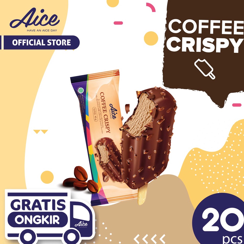 

PNTK2868 DISKON Paket Aice Ice Cream Coffee Crispy Es Krim isi 2 pcs Eskrim rasa Kopi