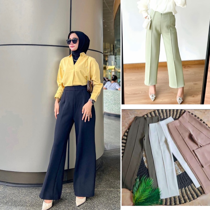 Celana Kulot Scuba Premium Celana Wanita Kulot Oversize