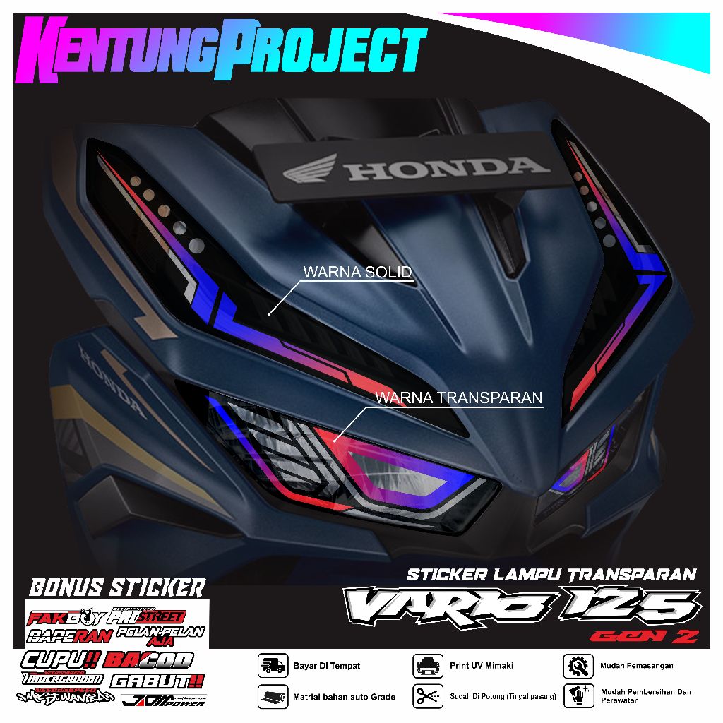 Stiker Lampu VARIO 125 150 Sticker Transparan Variasi Lampu Alis Motor Honda VARIO 125 New Viral