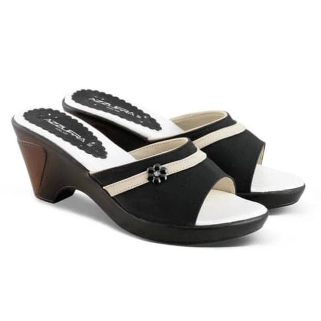 Sandal wedges clogs kondangan sandal wedges kulit LG-B911 ori sendal ibu modis