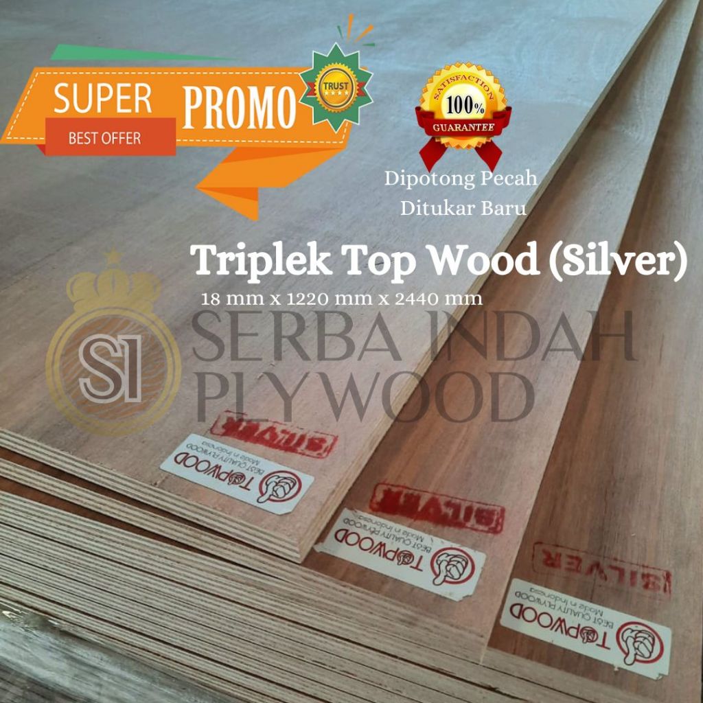 Triplek 18 mm x 1220 mm x 2440 mm Top Wood (Silver) | Triplek Combi | Semi