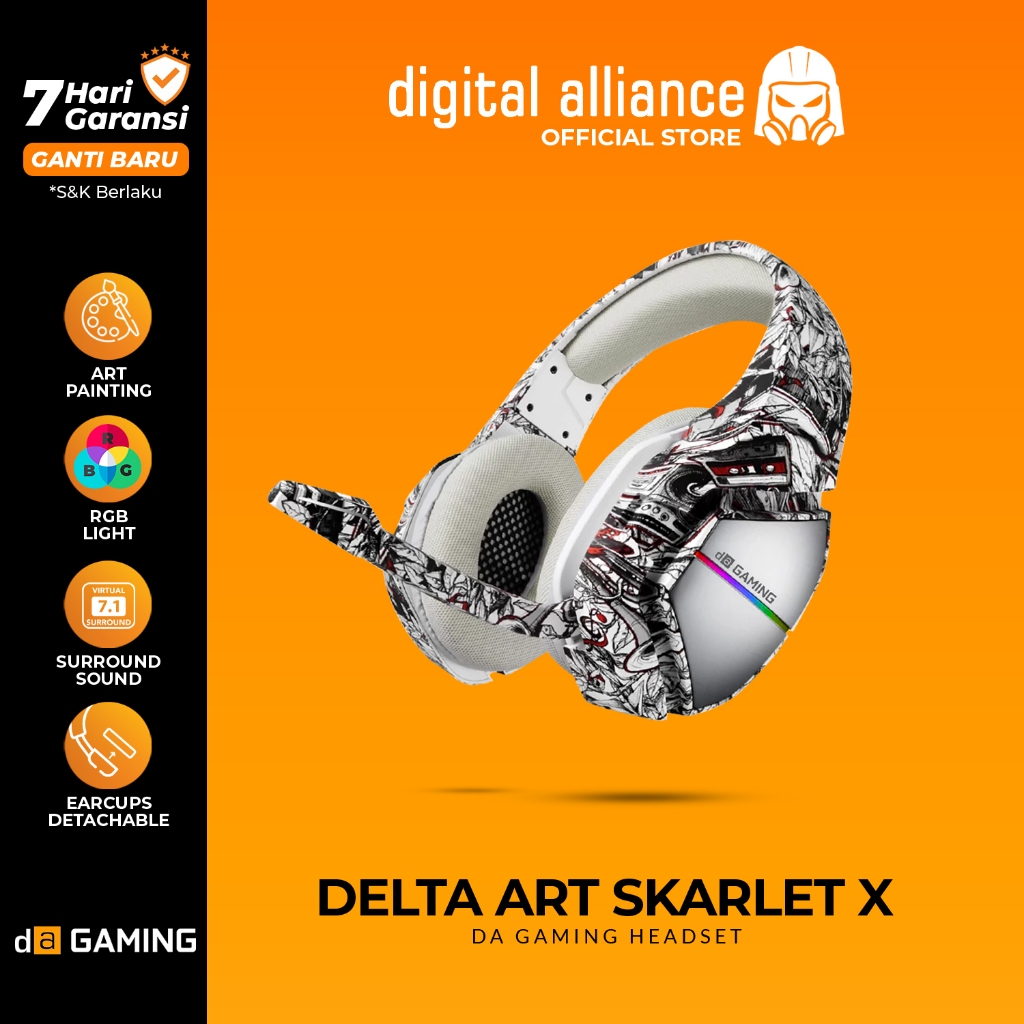Digital Alliance Headset Gaming Delta ART Skarlet X Over-Ears USB Cable Limited Edition