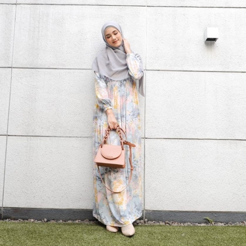 Le Khari  Gamis Rayon Dress Rayon Gamis Busui Dress Busui Homedress Gamis S-Xl Busui Sonia-SoniaVOl 7 Yellow