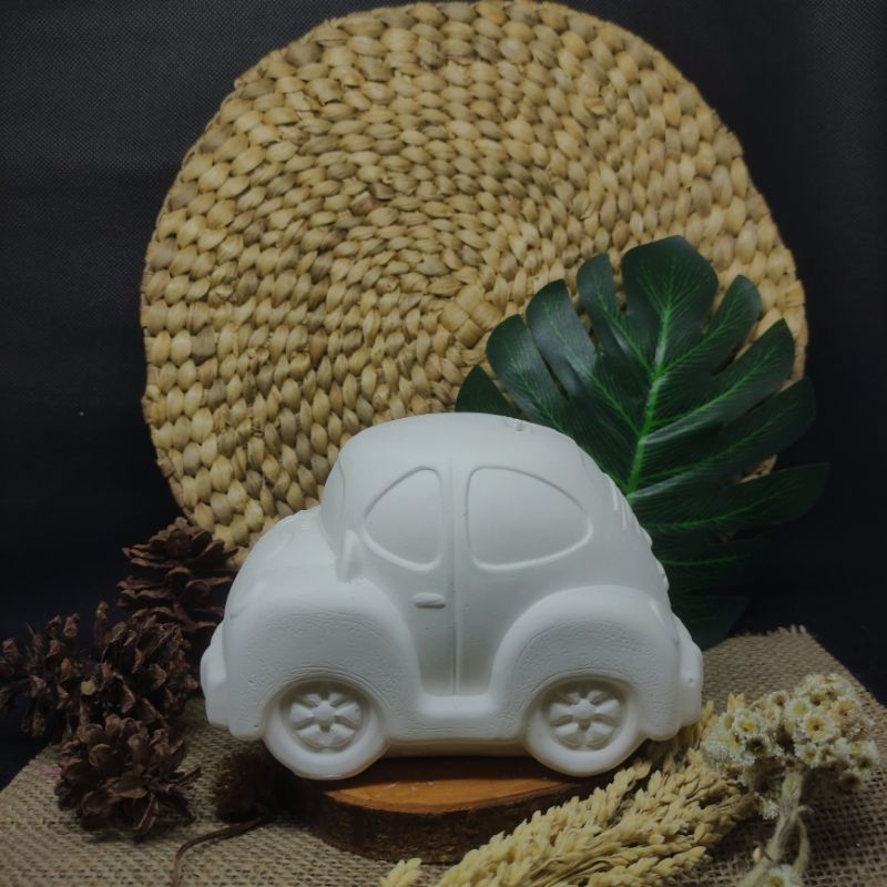 patung lukis gypsum celengan 3D Mobil