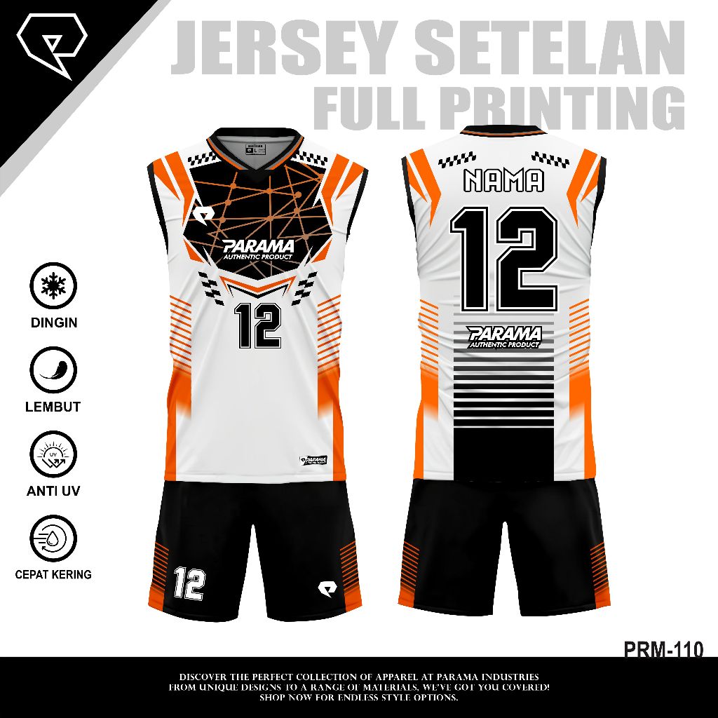 PARAMA PROMO JERSEY PREMIUM CUSTOM GRATIS DESAIN || BAJU SETELAN OLAHRAGA SINGLET VOLI VOLLEY BALL