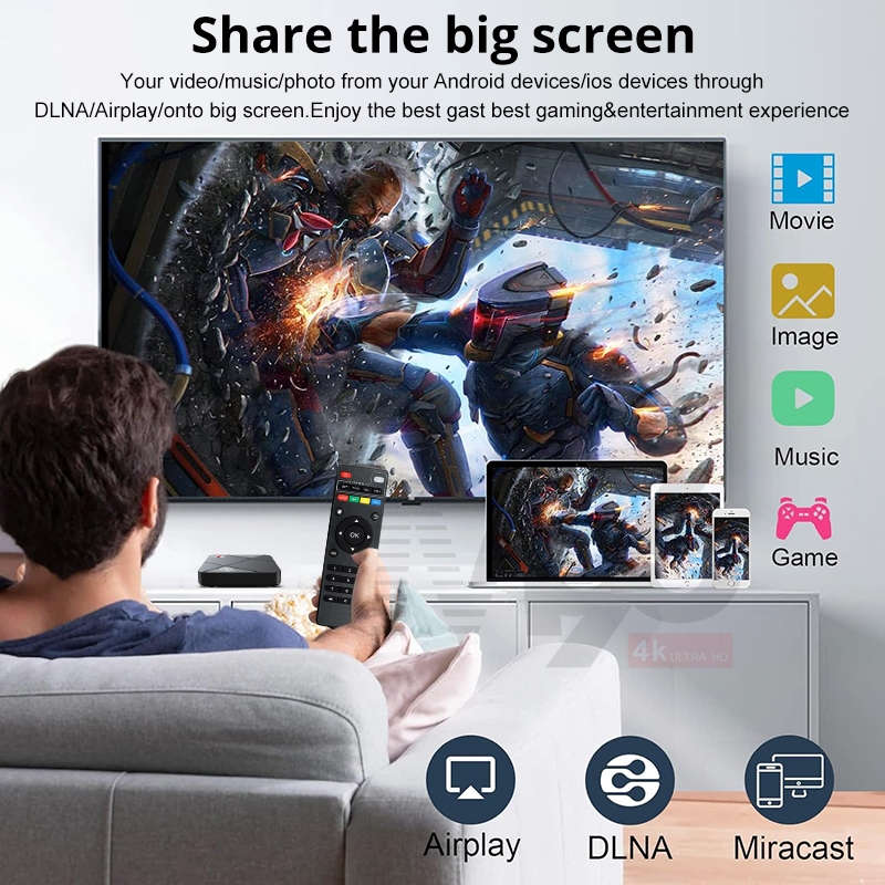 BEST SALE TRIPSKY ANDROID TV BOX MINIQ3 RAM 2GB ROM 16GB ANDROID 9 OS 4K HD SMART TV BOX UNLOCK TV
