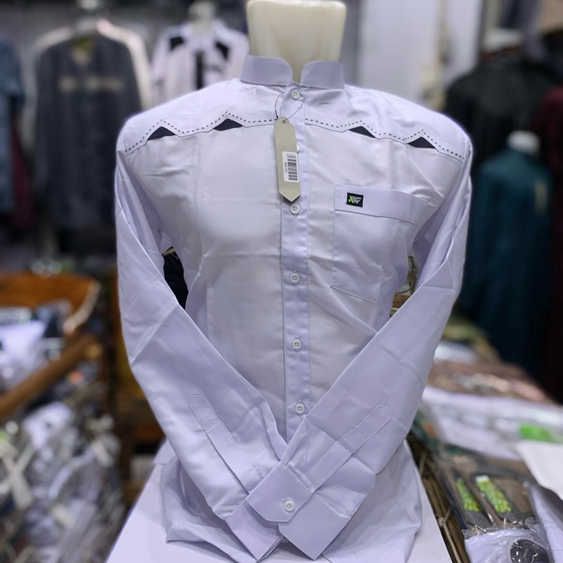 Koko Al Wafa Putih Lengan Panjang Manset | Baju Muslim lengan panjang Al Wafa Premium