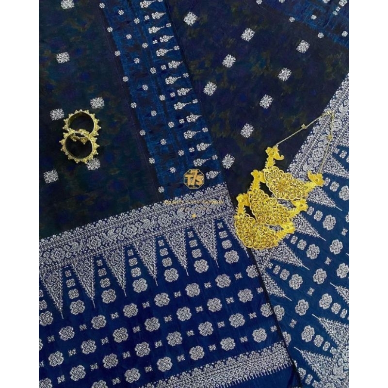 Songket Tujuh Saudara Palembang Warna Biru Navy