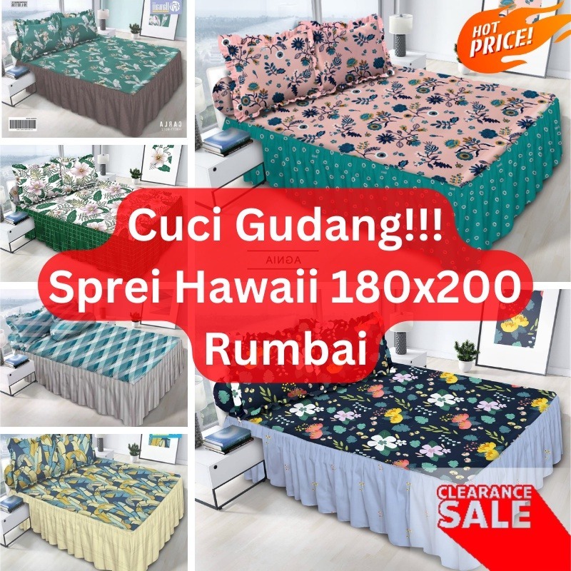 IJNC Sprei rumbai 180x200 hawaii sprei love pengantin/ rumbay / renda cocok buat kado pernikahan / p