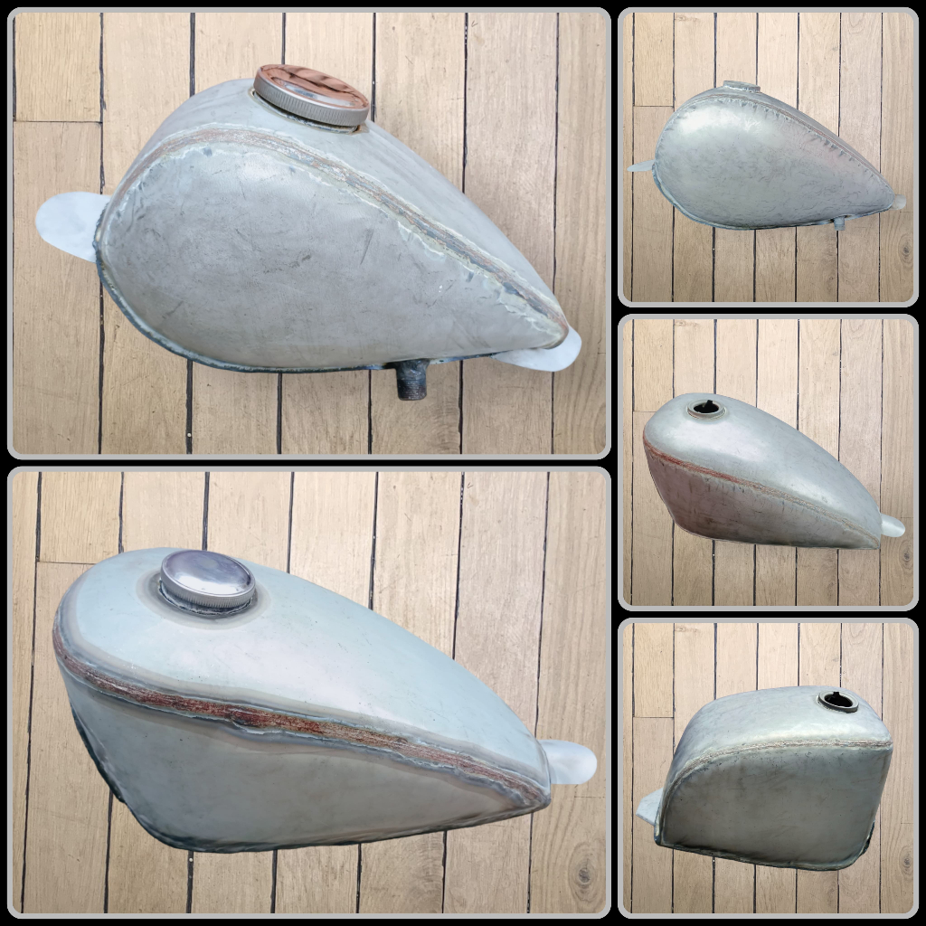 Tengki Japstyle Mini Chopper Peanut Bonus Tutup Tangki Custom Sportster Bobber Mentah Peanut Chopper