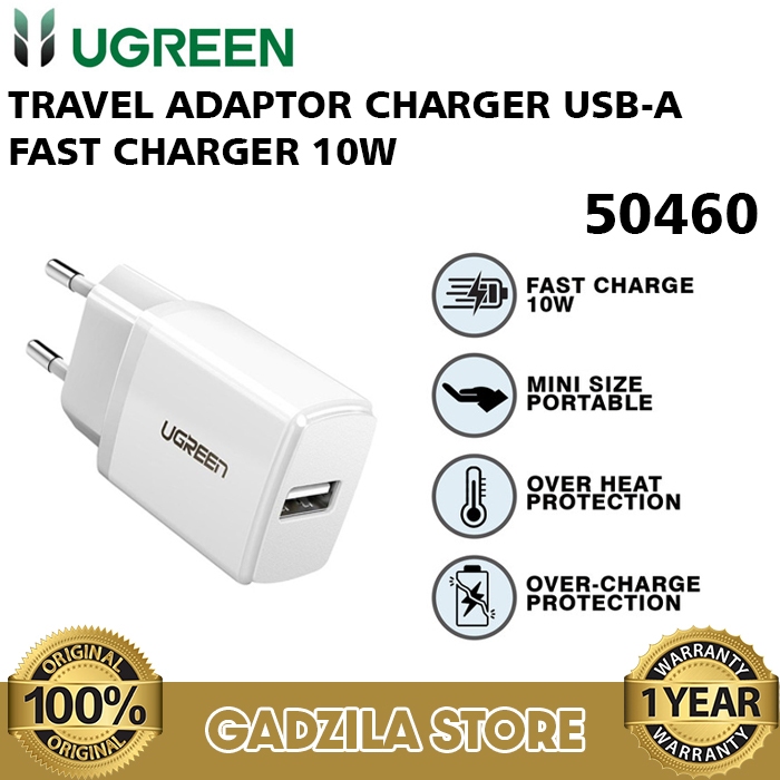 Ugreen Kepala Adaptor USB Charger 2.1A 10W Iphone 7 8 X XS Adapter Cas TC Samsung Oppo Vivo 50459 10