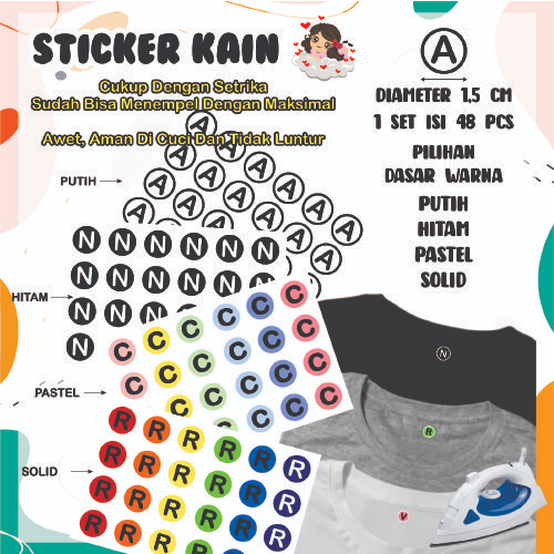 

Isi 48 Pcs Stiker Nama Sablon Setrika - LABEL INISIAL NAMA