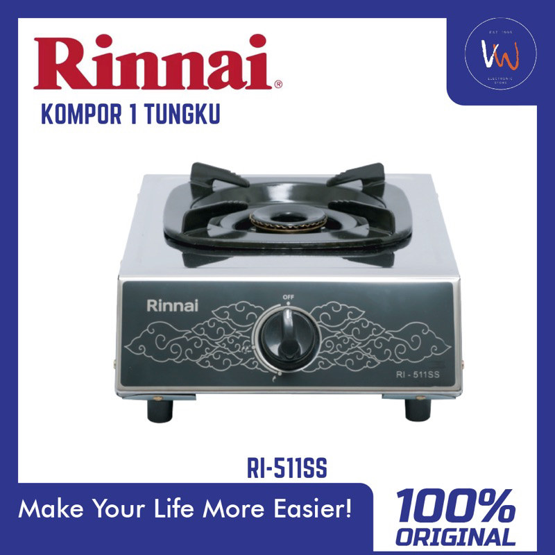 Kompor 1 Tungku Rinnai RI-511SS / Kompor 1 Tungku / Kompor stainless