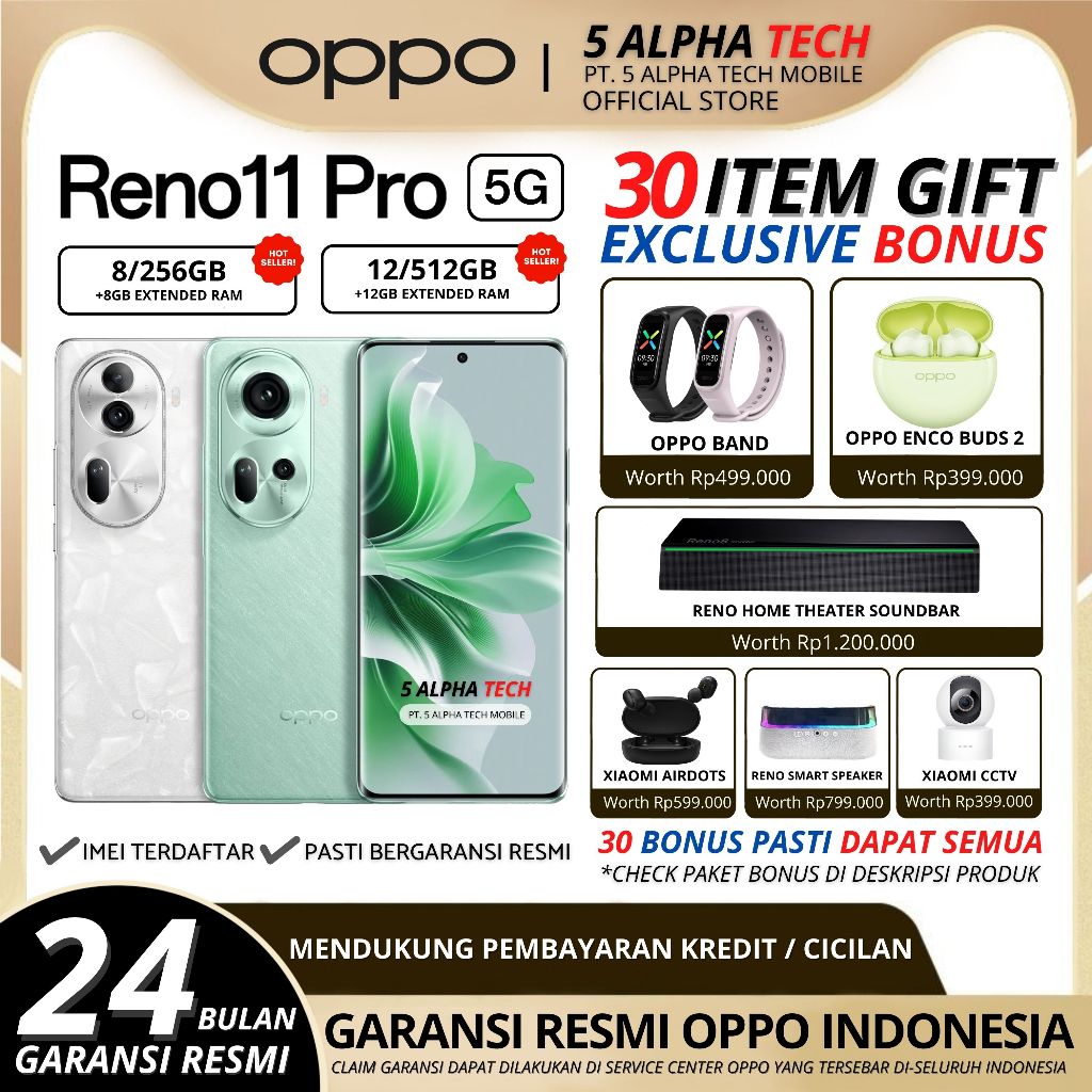 OPPO Reno 11 Pro 5G | Reno 11 5G 12/512GB 8/256GB Garansi Resmi Oppo