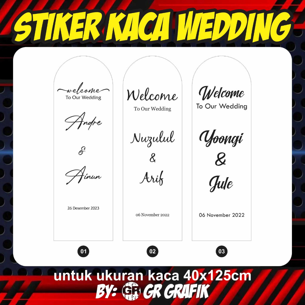 

STIKER CUTTING CUSTOM WELCOME SIGN 40X125 cm / DEKORASI LAMARAN / DEKORASI WEDDING / WOODEN SIGN