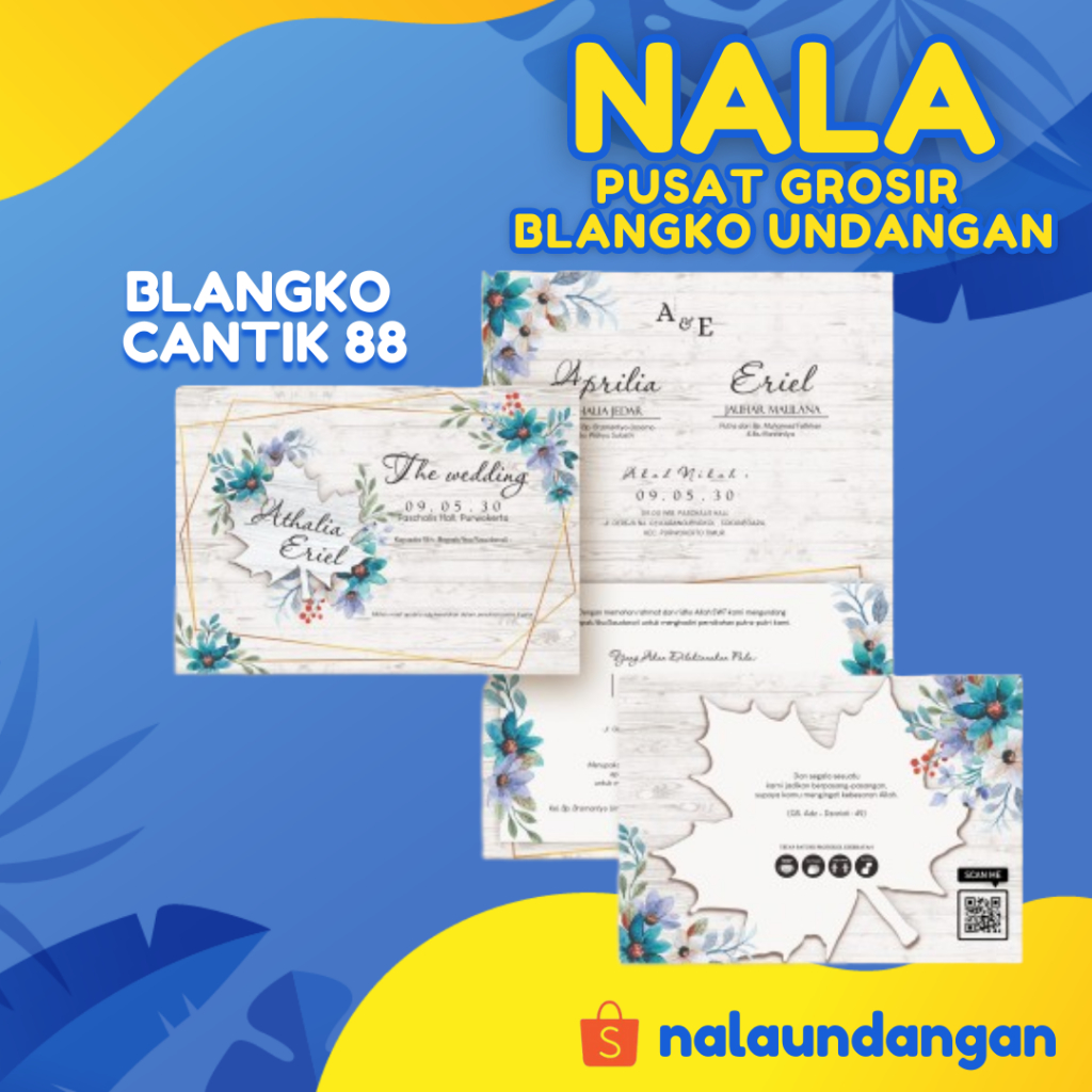 Blangko Undangan Cantik 88 | Kertas Undangan Kosong | Undangan Murah | Nala Undangan