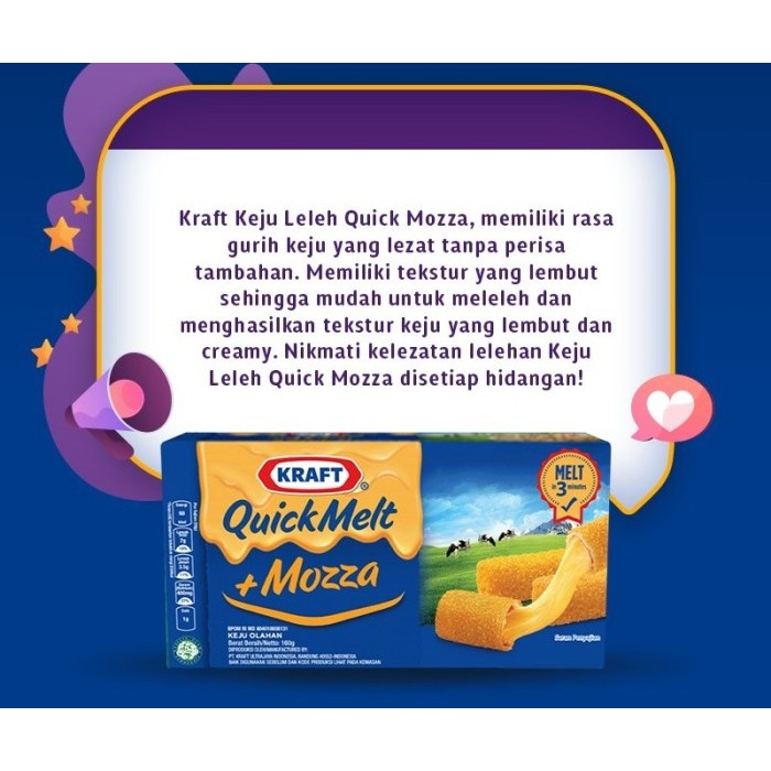 

Keju Kraft Quick Melt Keju Cepat Leleh kemasan 150gr