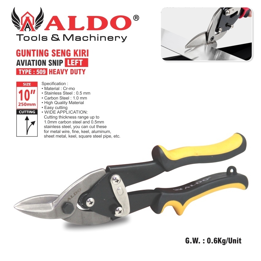 GUNTING SENG HEAVY DUTY 509 KIRI / GUNTING BAJA RINGAN / HOLO / PLAT MERK ALDO