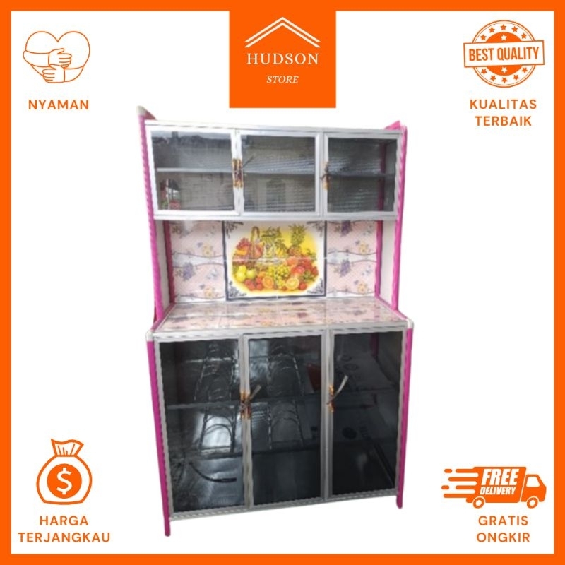 Lemari Rak Piring Aluminium 3 pintu