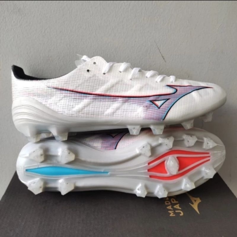 Sepatu Bola Mizuno Alpha Made In Japan Fg White Ignition Red
