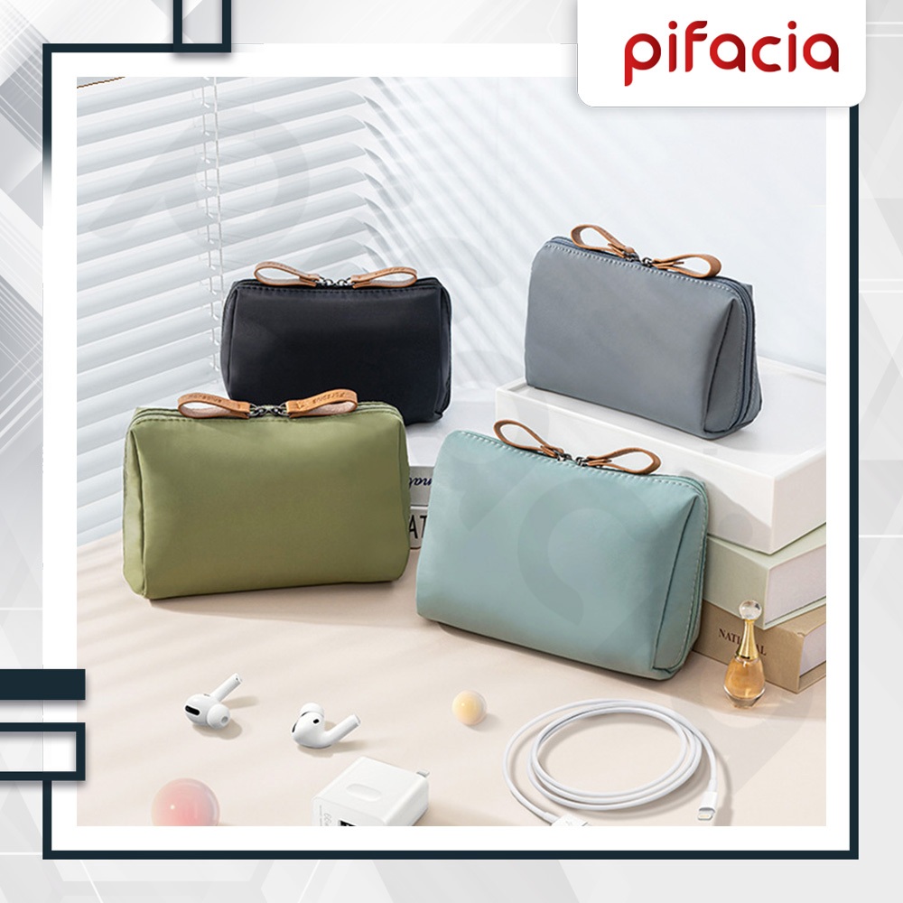 PIFACIA Tas Kosmetik Travel Pouch Lipstik Bedak Skincare Travel Pouch Organizer dengan Sekat