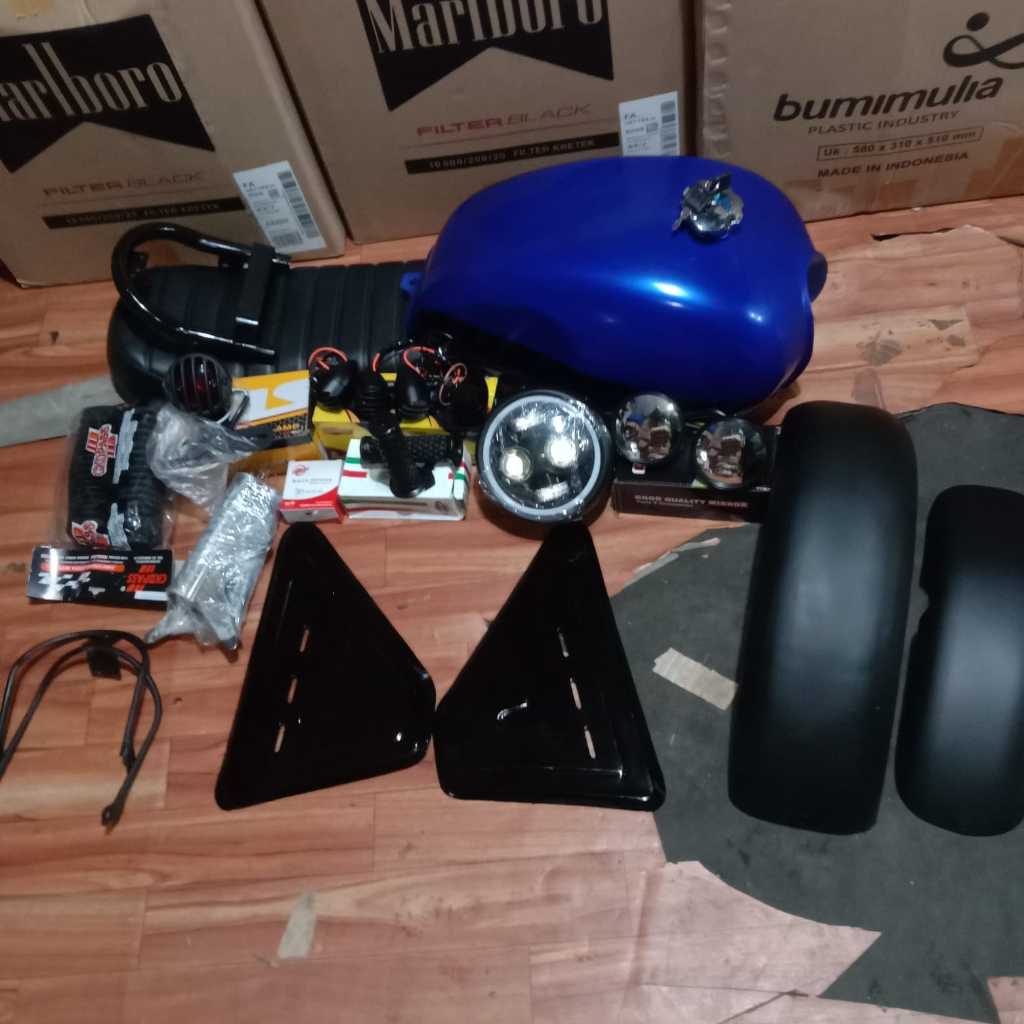 sparepart custom japstyle thunder 125 model triumph fullset