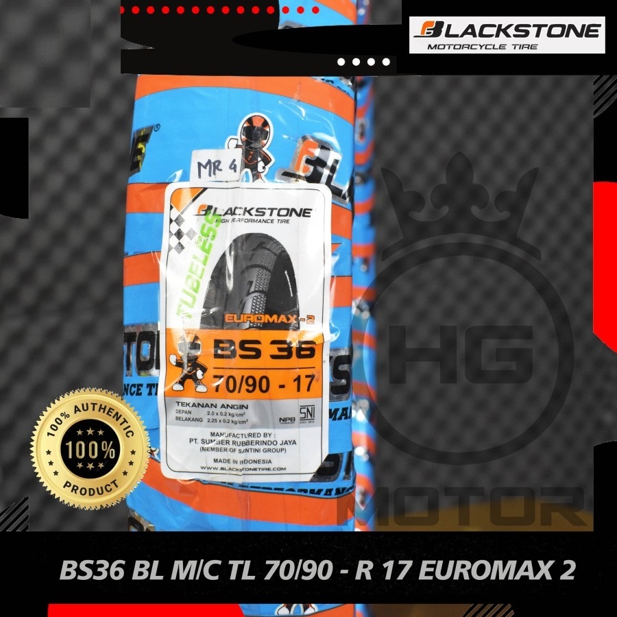 BAN BLACKSTONE EUROMAX 2 BS36 BS 36 70/90 RING 17 BAN MOTOR BEBEK