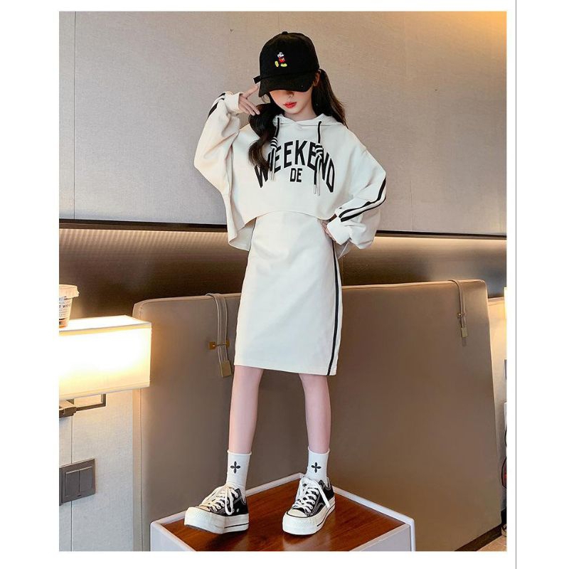 Hoodie Dress Anak One Set Korean Style