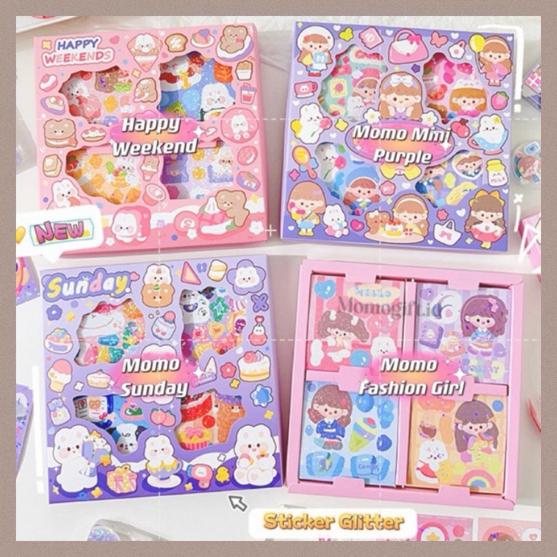 

Stiker Momo 1 Box isi 100 Lembar Sticker Bling New