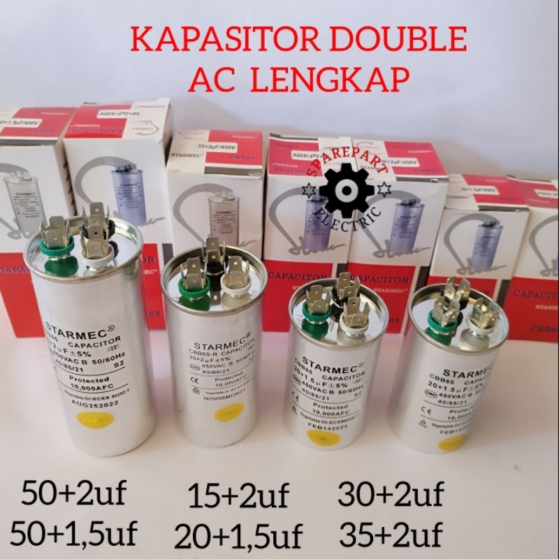 KAPASITOR AC / CAPASITOR AC LENGKAP 2KAKI 3KAKI 450V