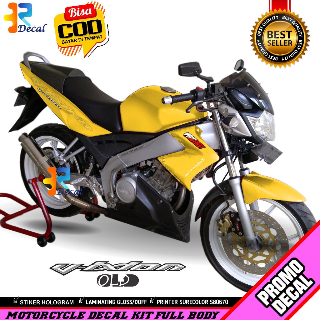 Decal Motor Vixion Old Desain Polos Stiker Decal Full Body Terbaru