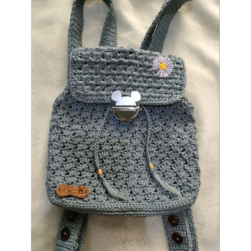 mini backpack rajut/tas ransel rajut