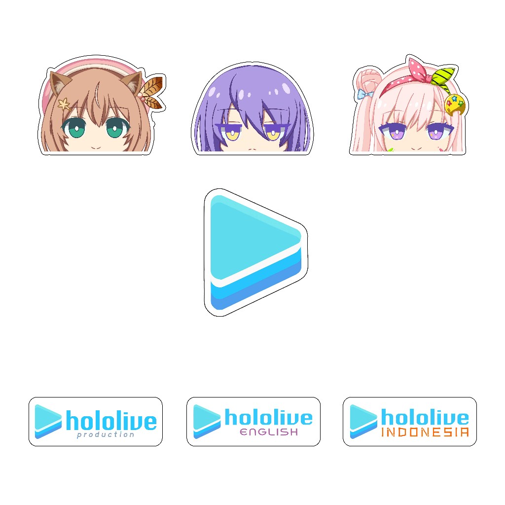 

Sticker vinyl anime vtuber HOLOLIVE INDONESIA GEN 1 PEEKER SET - material Vinyl