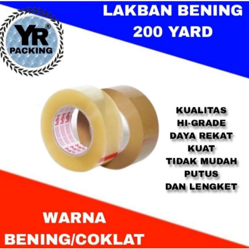 

Lakban bening coklat 2 inch 45 mm 50 yard 90 yard 100 yard 200 yard berkualitas murah bandung