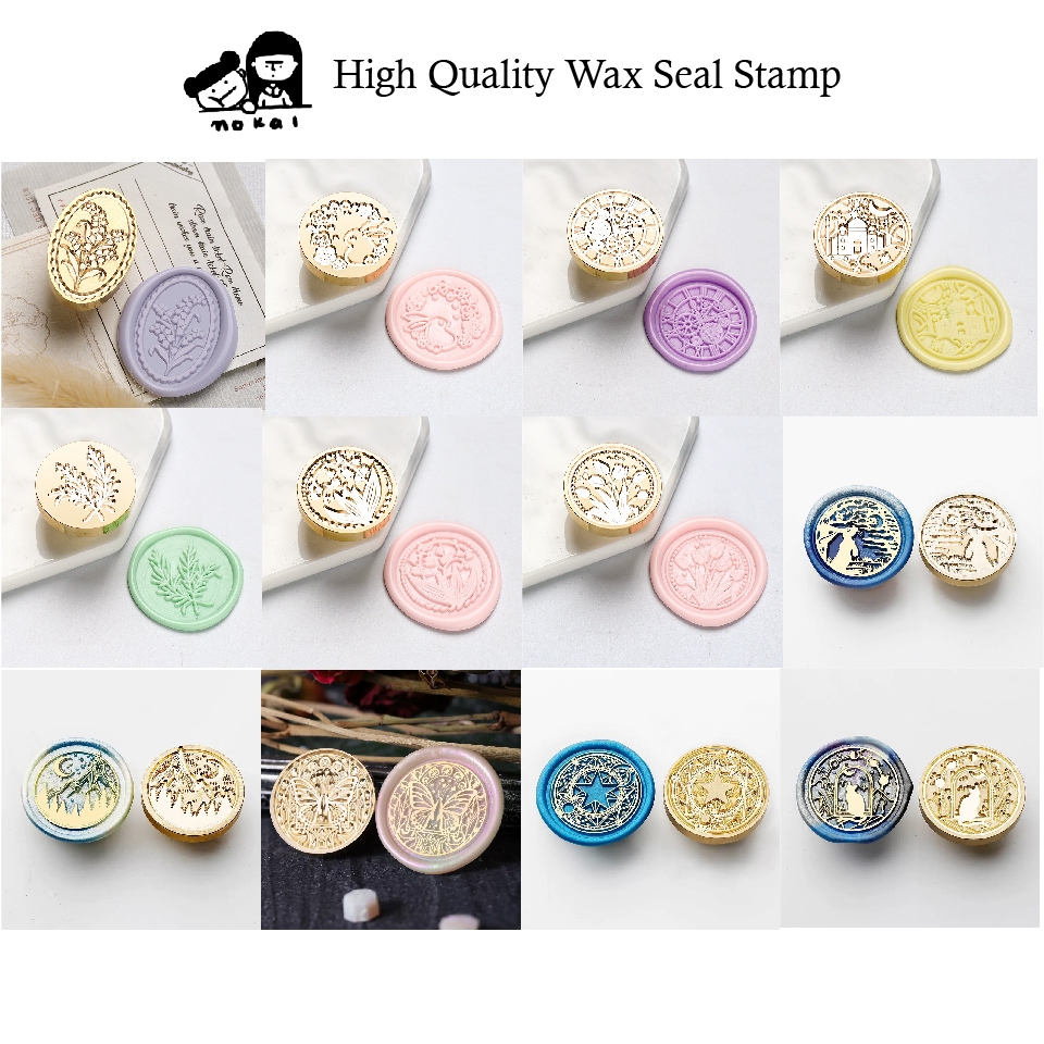 

[Nokai Space] READY High Quality Vintage Aesthetic Wax Seal Stamp / Kepala Stempel Wax Seal Tebal Estetik Motif Bunga Vintage