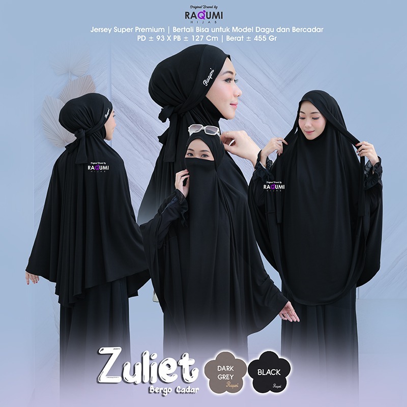 Zuliet Bergo Cadar Original Raqumi Hijab Cadar Hijab Instan Cadar Raqumi Hijab Jersey Super Premium 
