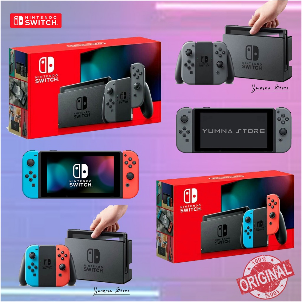 Nintendo Switch V2 Console New Model HAC-001(-01) - Neon - Grey JoyCon