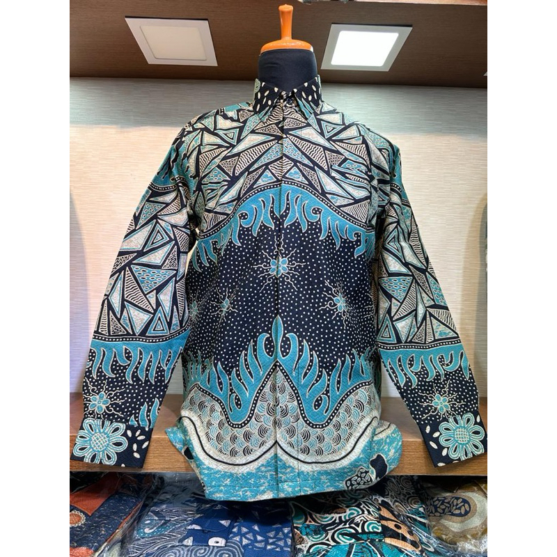 KEMEJA BATIK WARNA BIRU BAHAN DOLBY EXCLUSIVE THAMRIN CITY